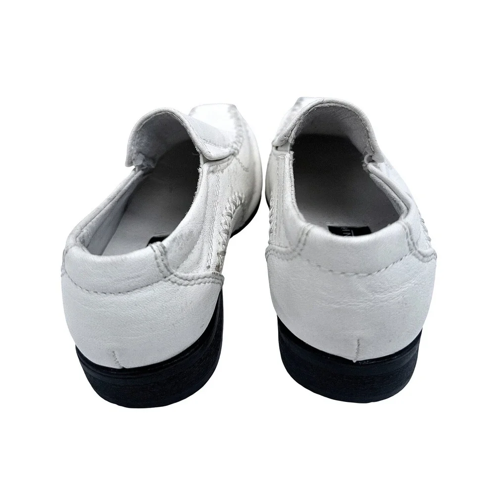 Bonafini Collection Kids White Leather Slip On Loafers 6 Wedding Formal‎ Church